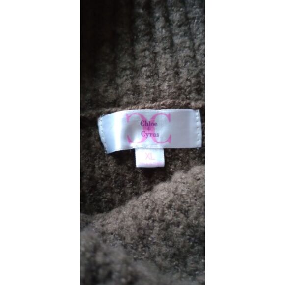 Chloe & Cyrus Women's Large Dark Gray Midi Sweater Dress - Picture 5 of 7